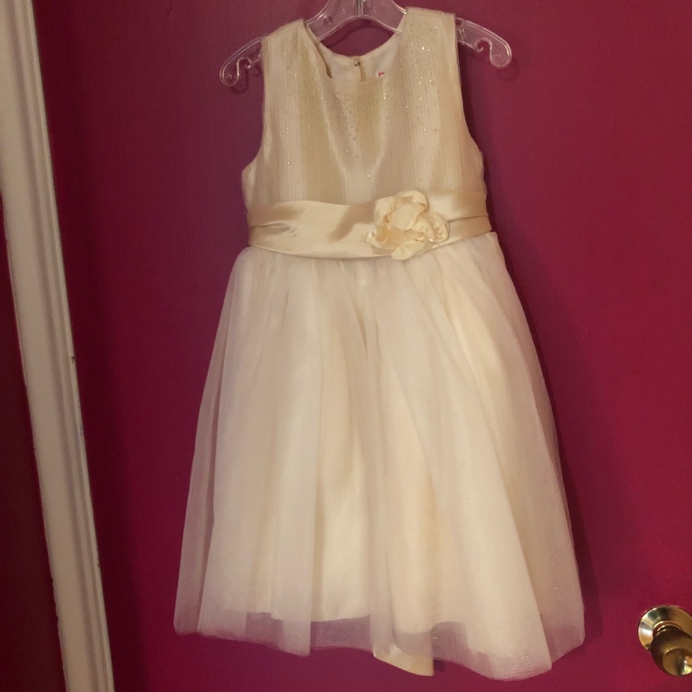 SugarPlum Gold Tool Dress w/ Faux Fur Jacket